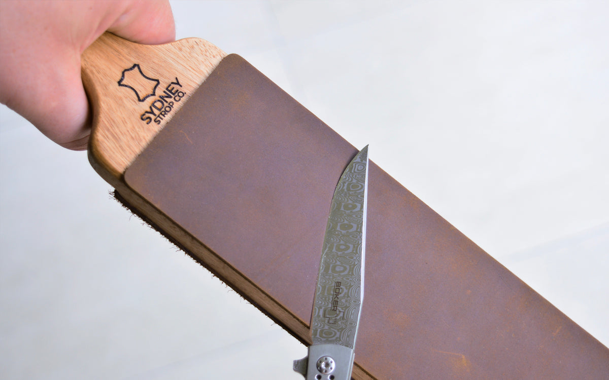The Ins and Outs of Using a Strop: Achieving a Razor Sharp Edge on You –  Sydney Strop Co